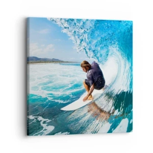 Quadro em tela - Dançando com as ondas - 30x30 cm