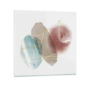 Quadro em vidro - Corais espaciais - 30x30 cm