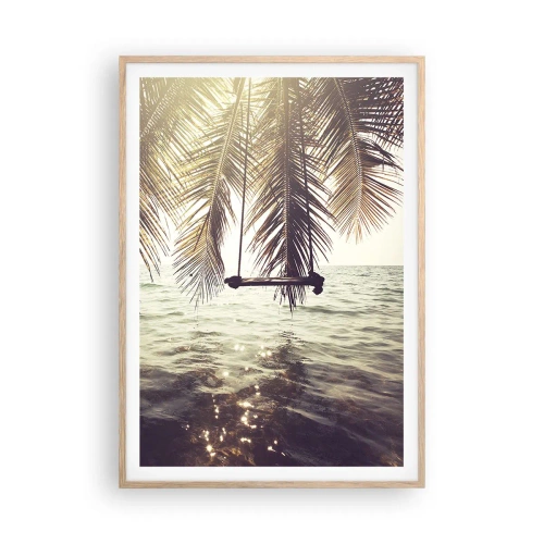 Pôster com moldura de carvalho claro - Deixe-se levar pela imaginação - 70x100 cm