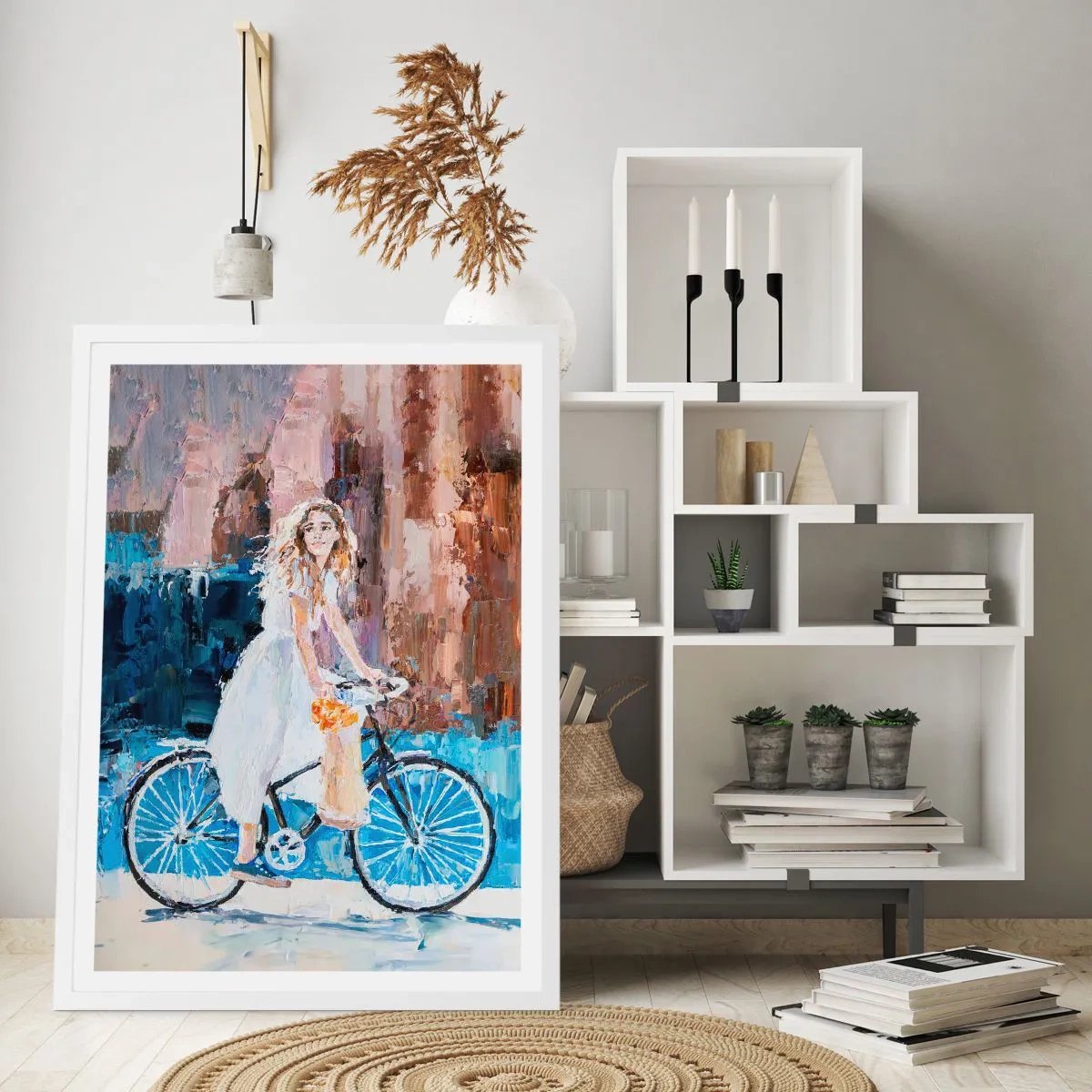 Pôster em moldura branca - Alegria pela manhã - 61x91 cm