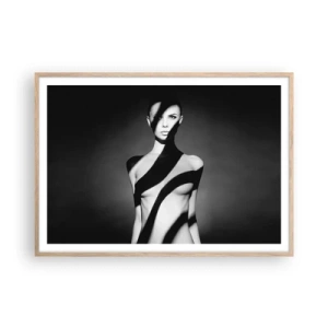 Pôster com moldura de carvalho claro - No brilho e na sombra - 100x70 cm