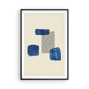 Pôster com moldura preta - Quarteto abstrato - 61x91 cm