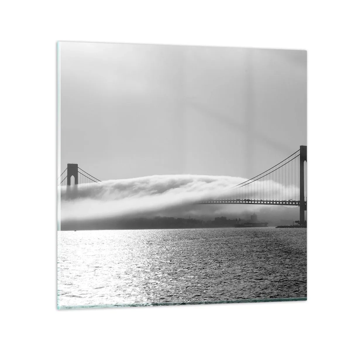Quadro em vidro - Navegando pelo Golden Gate - 50x50 cm