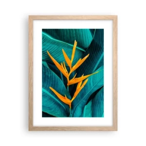 Pôster com moldura de carvalho claro - Flor do Éden - 30x40 cm