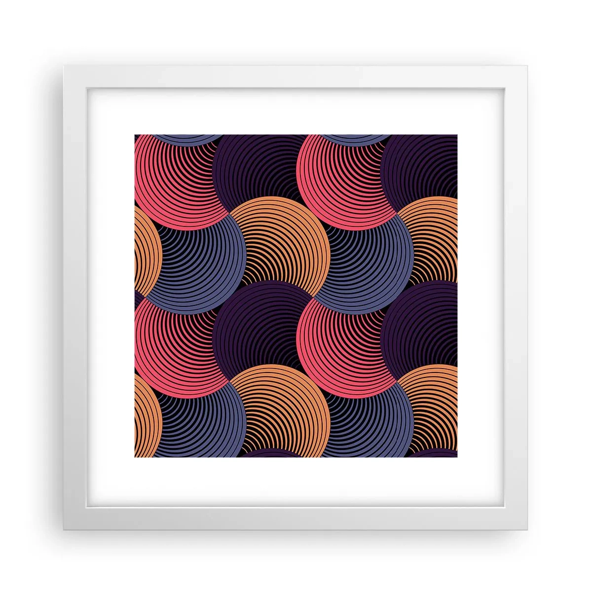 Pôster em moldura branca - Num ritmo circular - 30x30 cm