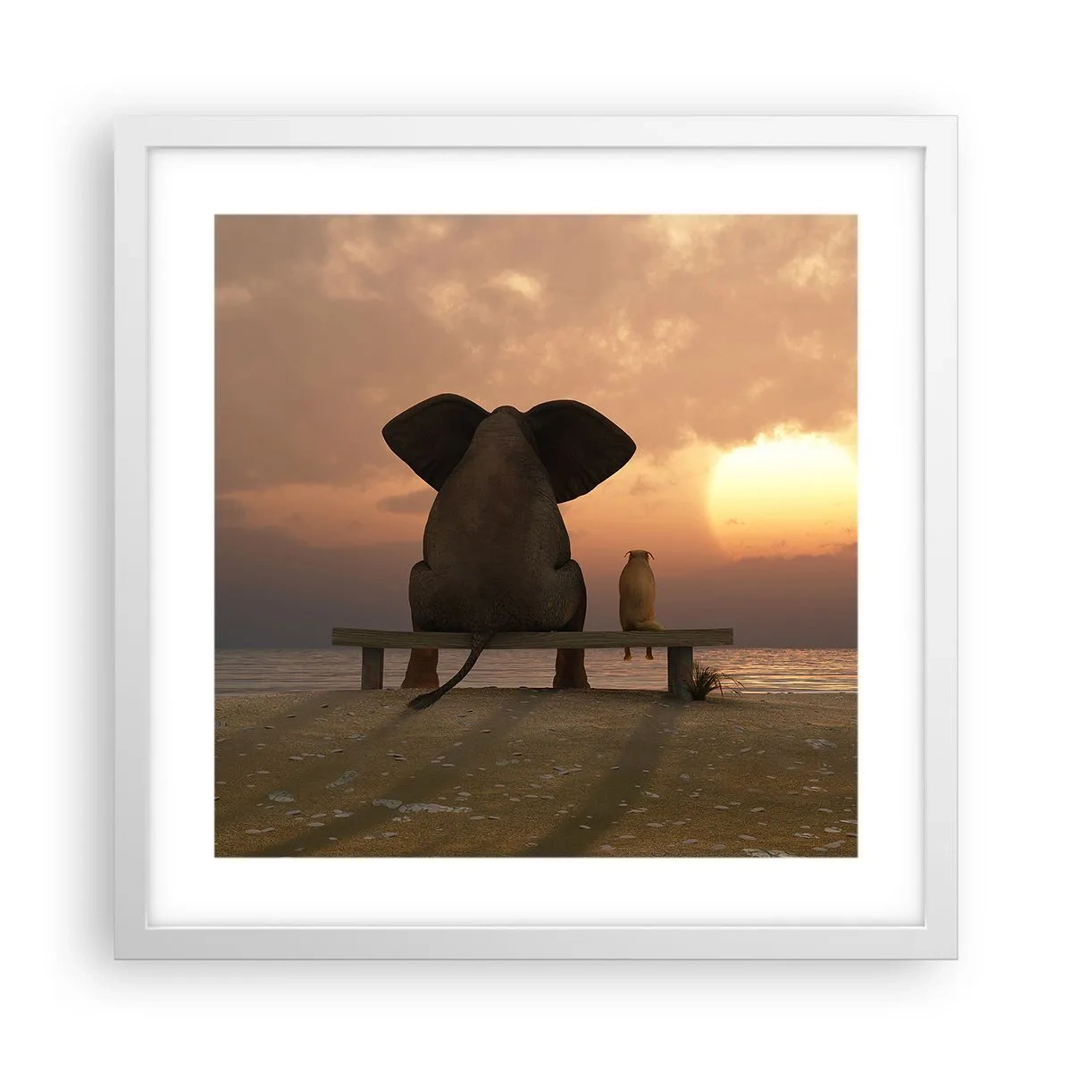 Pôster em moldura branca - Como é bom ficarmos em silêncio juntos - 40x40 cm