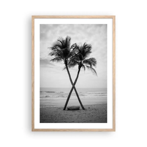 Pôster com moldura de carvalho claro - Sentiu a presença - 50x70 cm