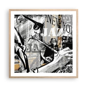 Pôster com moldura de carvalho claro - Ao ritmo de Nova Iorque - 60x60 cm