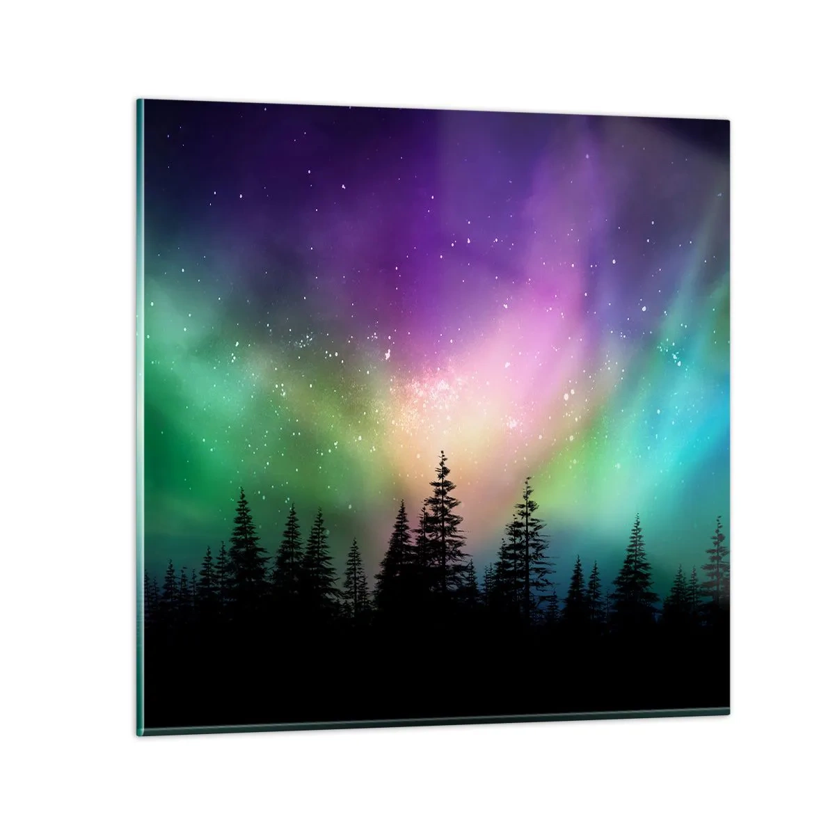 Quadro em vidro - Magia branca - 40x40 cm