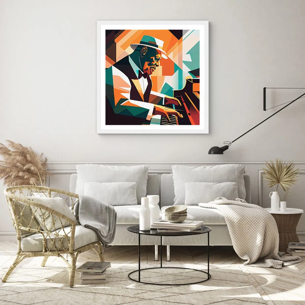 Pôster em moldura branca - Todo aquele jazz - 50x50 cm