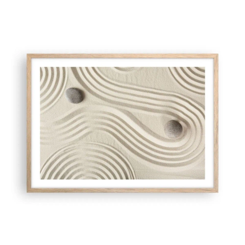 Pôster com moldura de carvalho claro - Um toque de calor - 70x50 cm