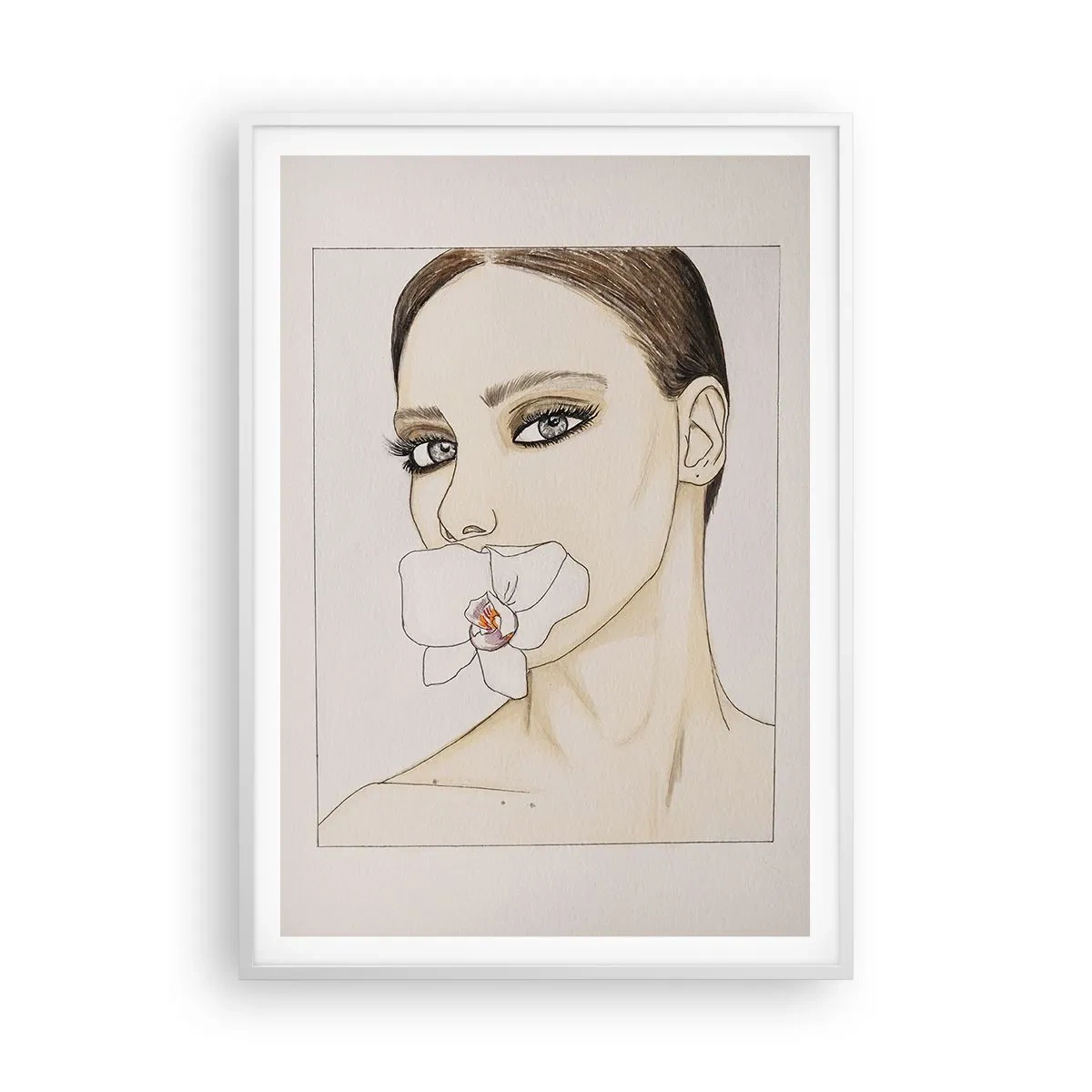 Pôster em moldura branca - Símbolo de elegância e beleza - 70x100 cm