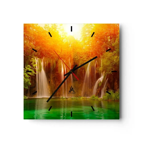 Relógio de parede - Relógio em vidro - Ao sol e à sombra - 30x30 cm
