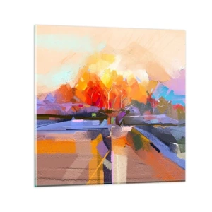 Quadro em vidro - O outono chegou - 30x30 cm