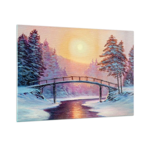 Quadro em vidro - Quatro estações - inverno - 100x70 cm