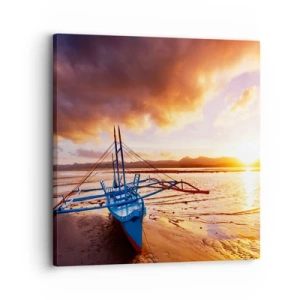 Quadro em tela - Esticar-se na areia após um longo dia - 30x30 cm