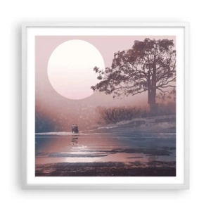 Pôster em moldura branca - Maravilhas da noite - 60x60 cm