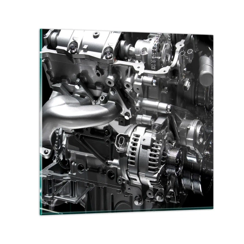 Quadro em vidro - Aço, belo, forte - 40x40 cm