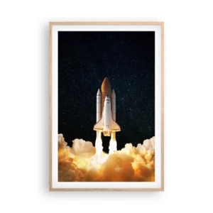 Pôster com moldura de carvalho claro - Ad astra! - 61x91 cm