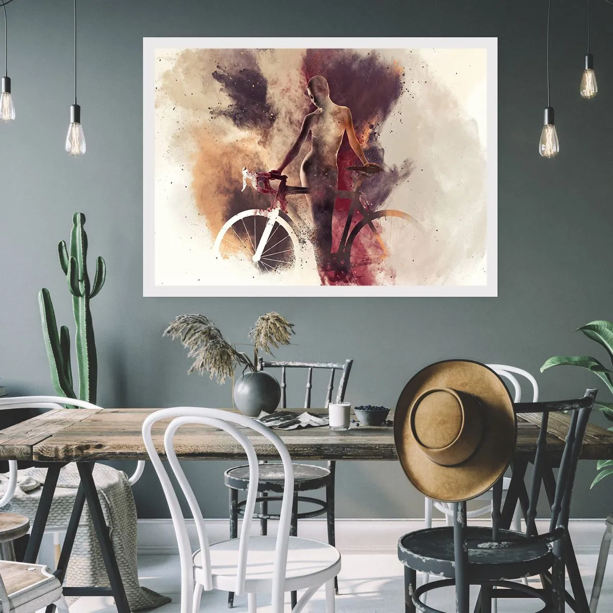 Pôster - Uma alma de bicicleta em formas de mármore - 100x70 cm