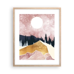 Pôster com moldura de carvalho claro - Ronda Noturna - 40x50 cm