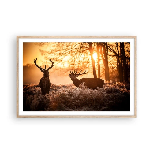 Pôster com moldura de carvalho claro - O sonho do caçador - 91x61 cm