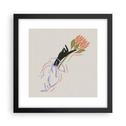 Pôster com moldura preta - Toque fraterno - 30x30 cm