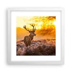 Pôster em moldura branca - Rei da floresta de outono - 30x30 cm