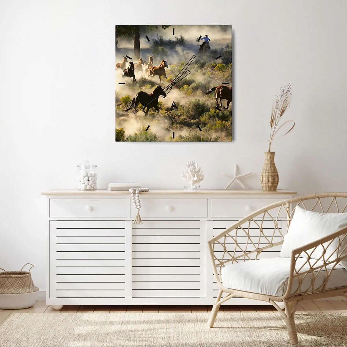 Relógio de parede - Relógio em vidro - Competição - liberdade ou força masculina? - 30x30 cm