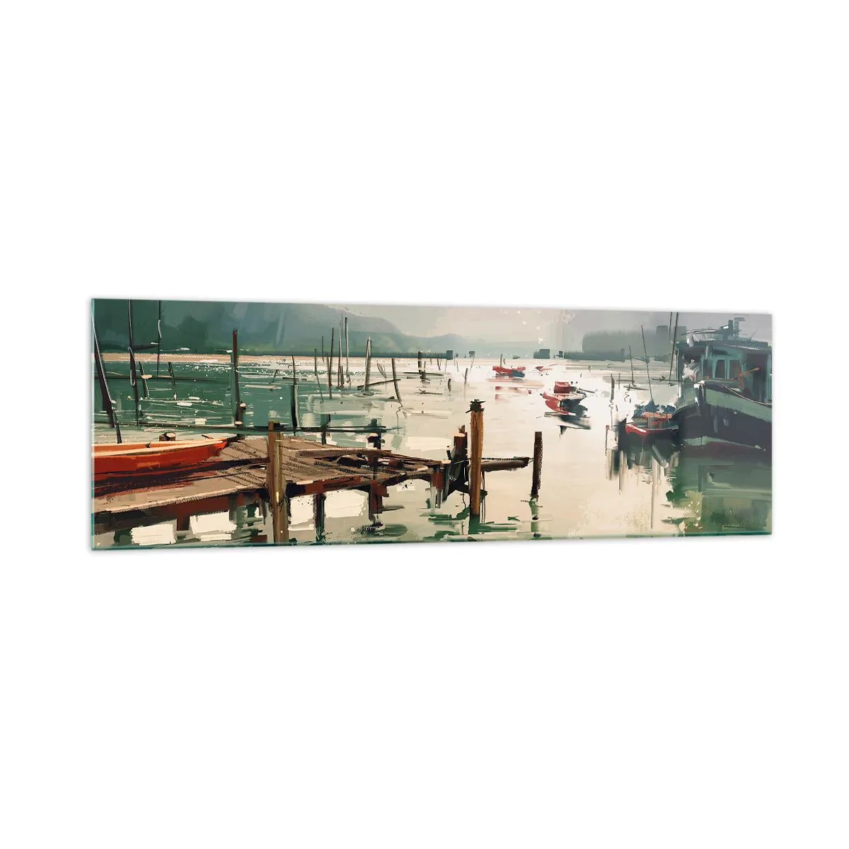 Quadro em vidro - Mergulhado na lua derretida - 160x50 cm