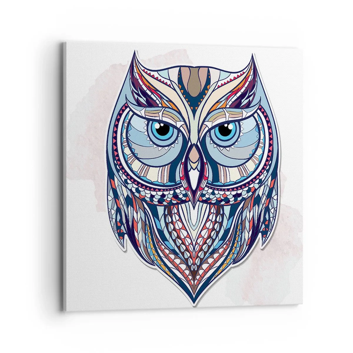 Quadro em tela - Coruja ornamental requintada - 70x70 cm