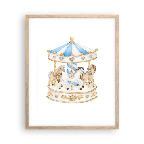 Pôster com moldura de carvalho claro - Doce infância - 40x50 cm