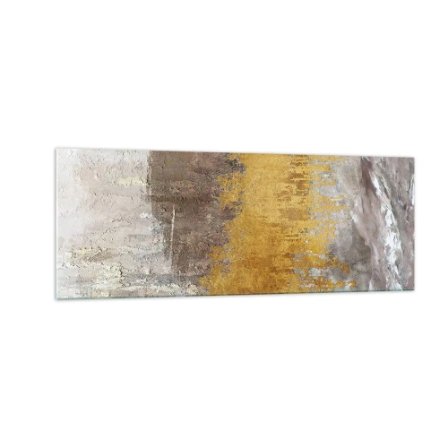 Quadro em vidro - Uma explosão dourada - 140x50 cm