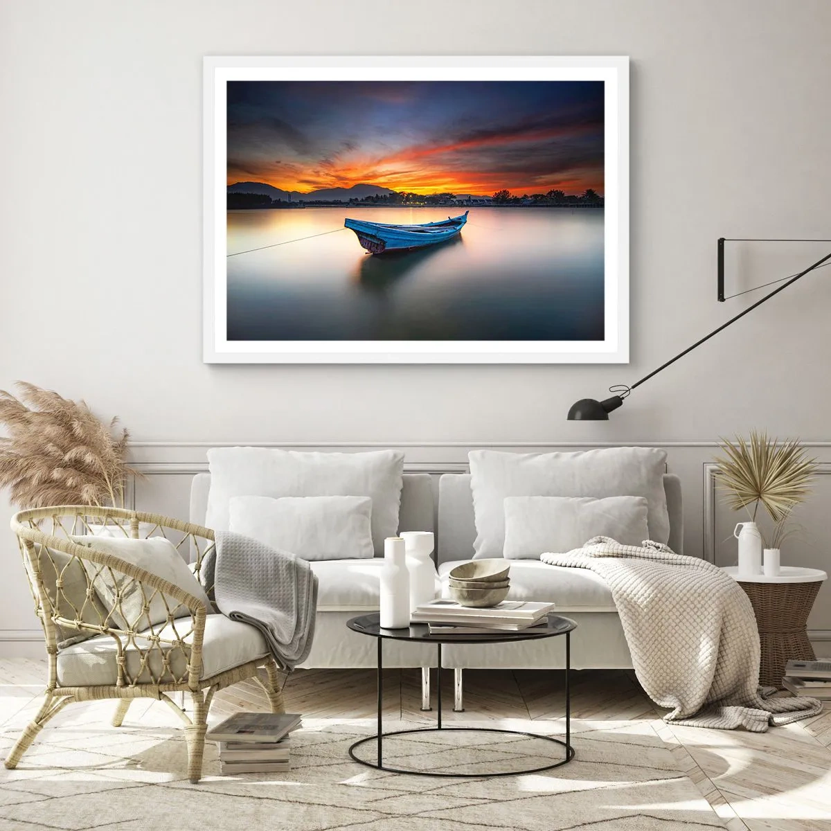 Pôster em moldura branca - Uma boa noite se aproxima - 100x70 cm