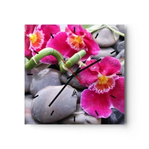 Relógio de parede - Relógio em vidro - Frio e calor - 30x30 cm