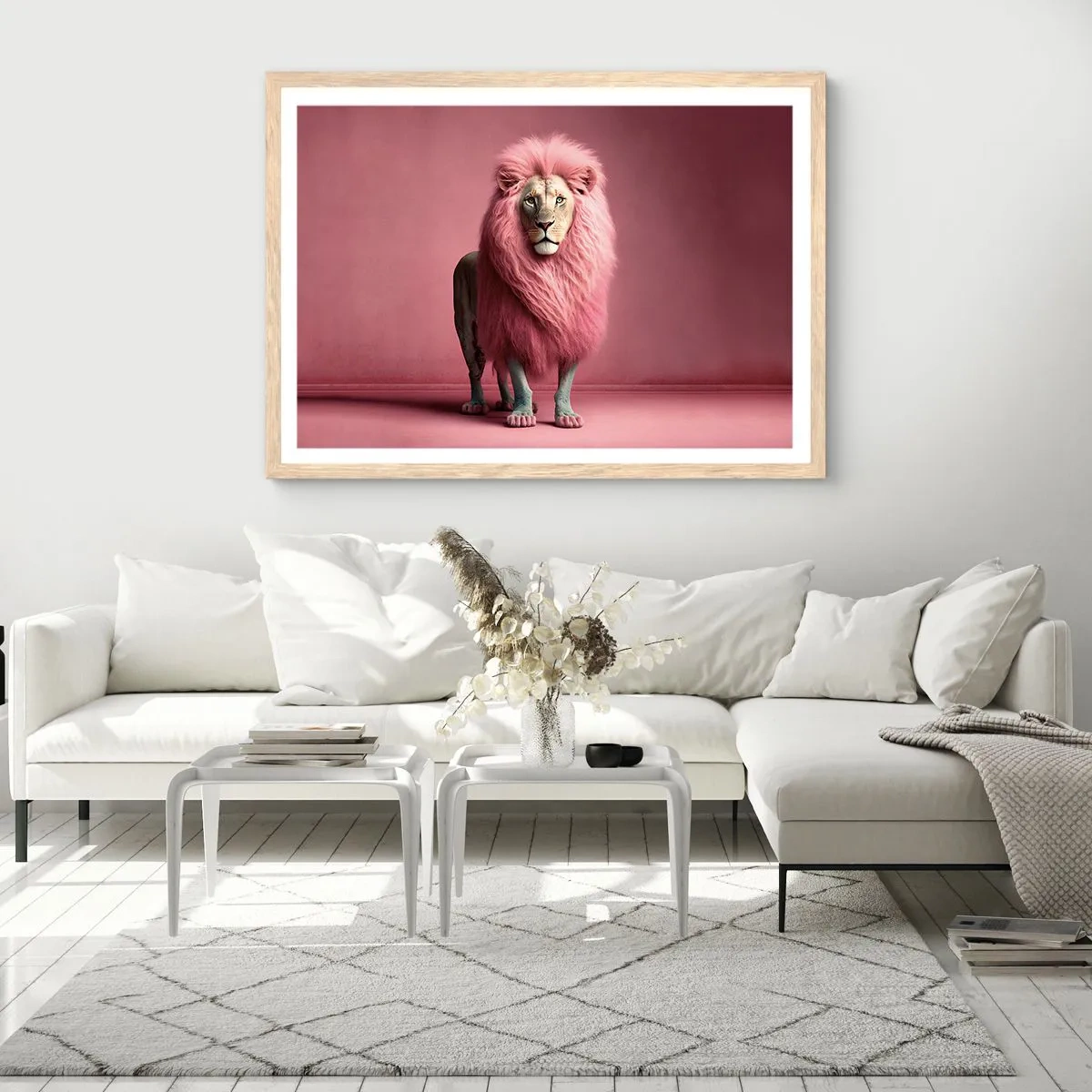 Pôster com moldura de carvalho claro - Não tens mais medo - 100x70 cm