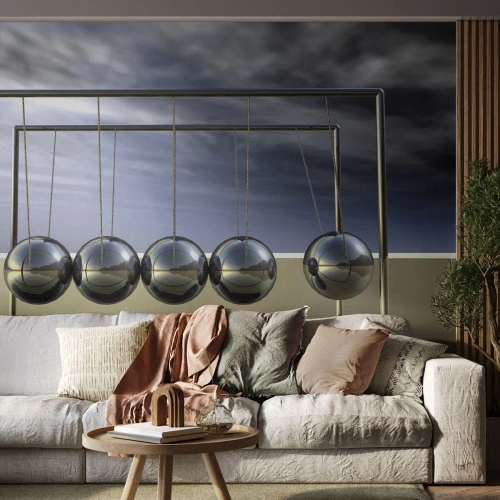 Papel de Parede Premium Sand - A energia do mundo - Pêndulo de Newton, Física, Abstração - 200x140 cm