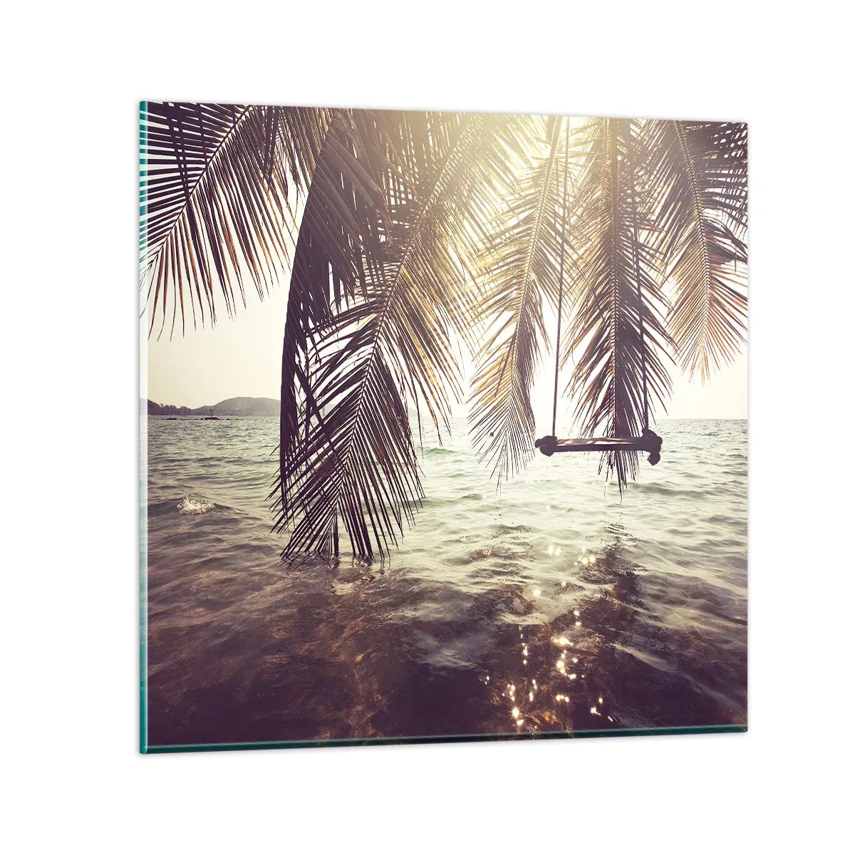 Quadro em vidro - Deixe-se levar pela imaginação - 40x40 cm