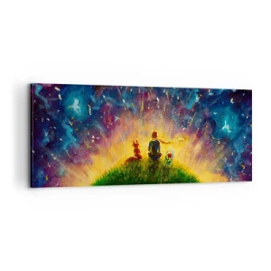 Quadro em tela - Amor e amizade - o mundo inteiro - 100x40 cm