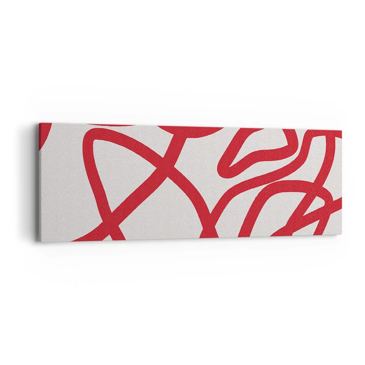 Quadro em tela - Vermelho em branco - 90x30 cm