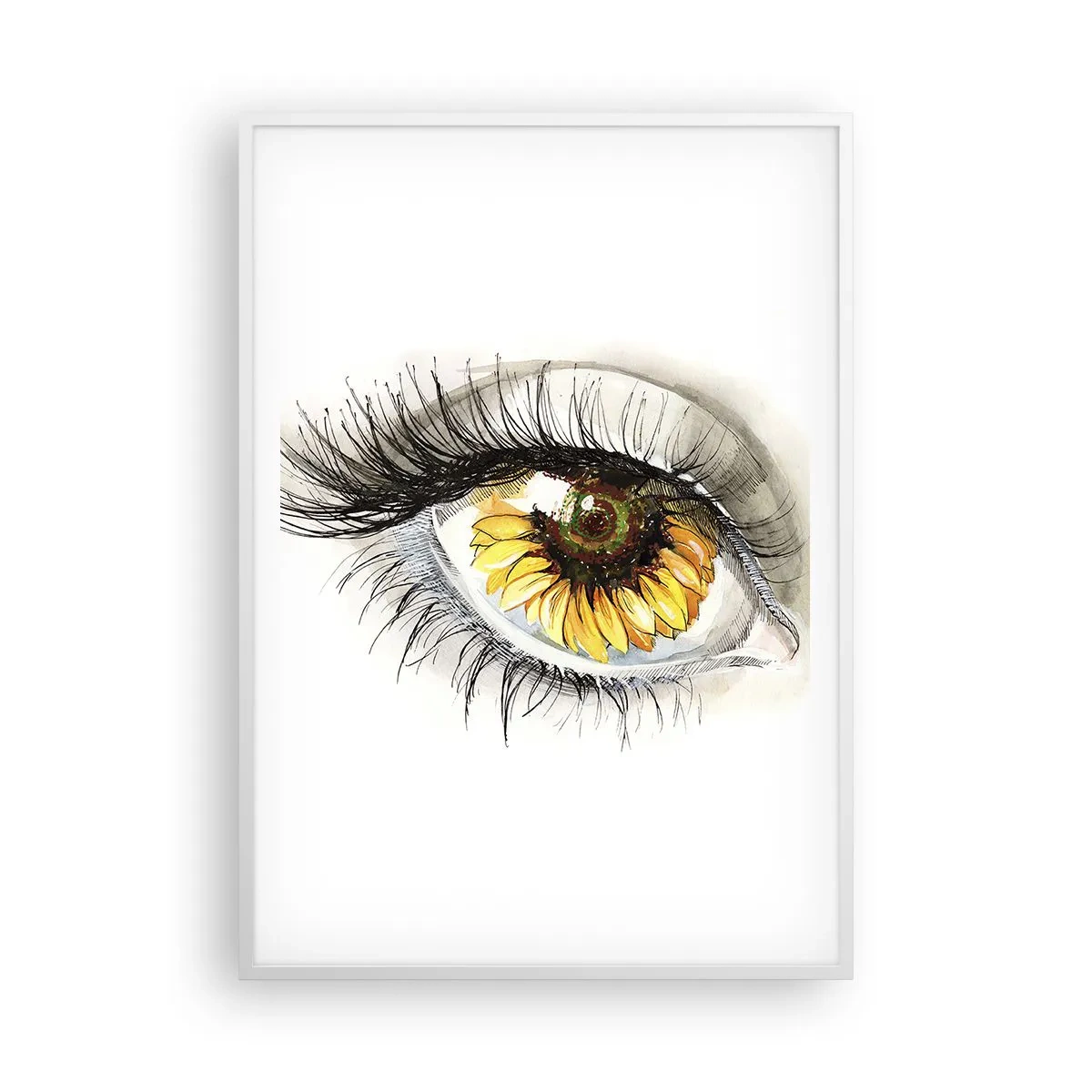 Pôster em moldura branca - Um olhar tão quente como o verão - 70x100 cm