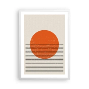 Pôster em moldura branca - Sempre sol - 50x70 cm