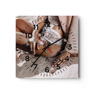 Relógio de parede - Relógio em vidro - Expulsa pelas ondas? - 30x30 cm