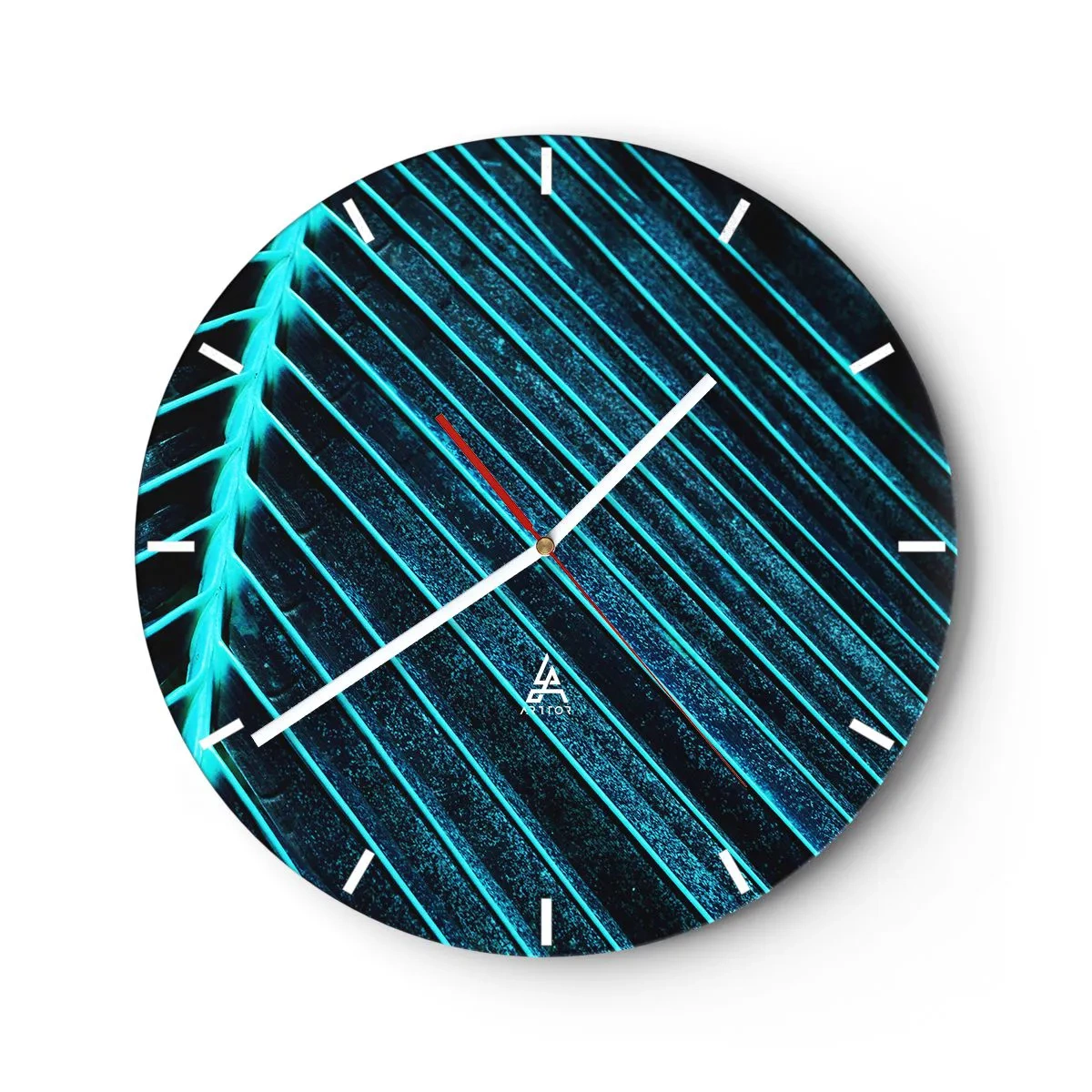 Relógio de parede - Relógio em vidro - Textura verde - 40x40 cm