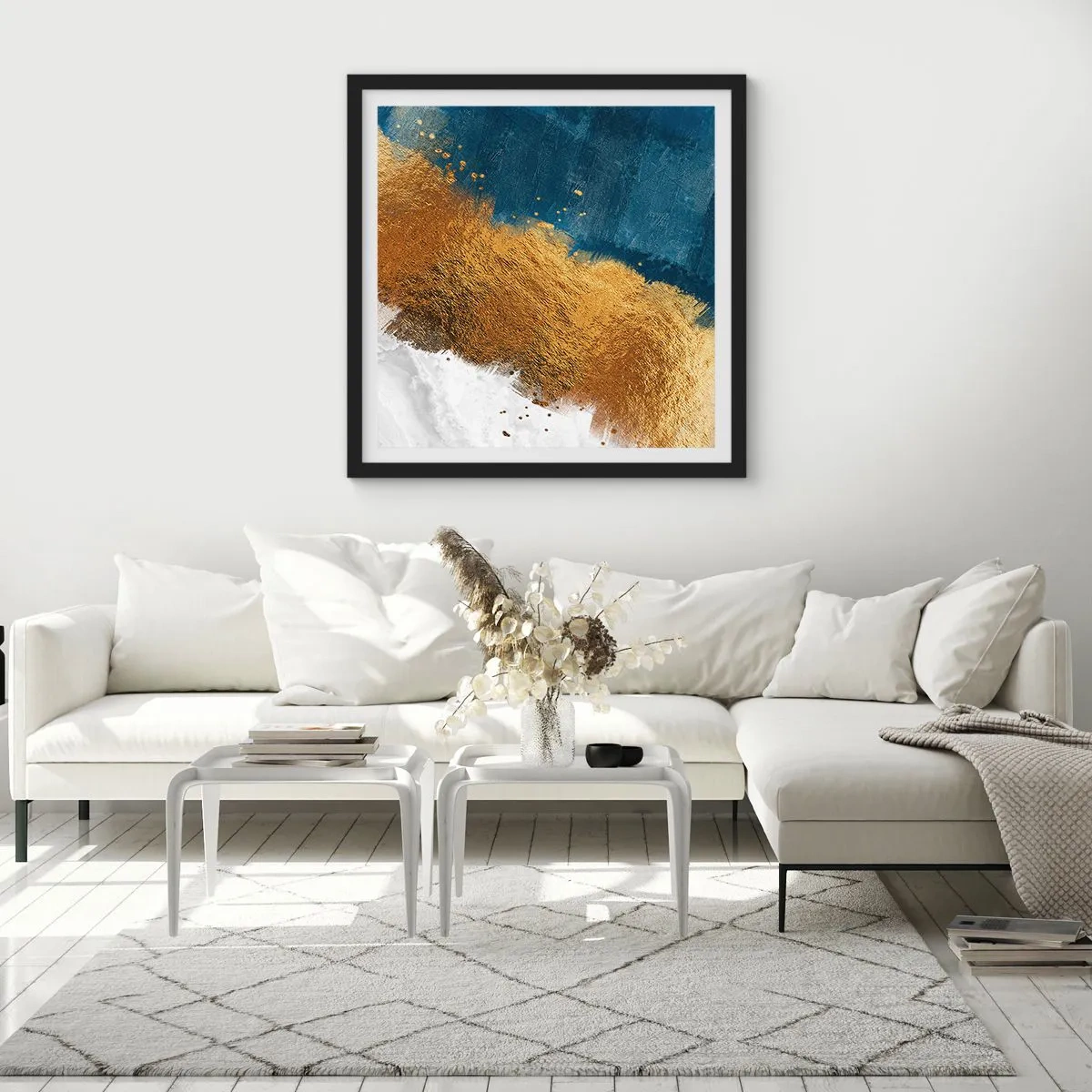 Pôster com moldura preta - As cores do verão - 40x40 cm