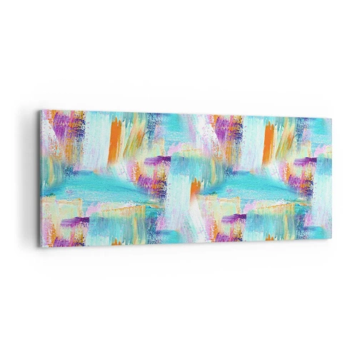 Quadro em tela - Uma alegre coposição de camadas - 100x40 cm