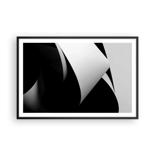 Pôster com moldura preta - Planos de luz das profundezas da sombra - 91x61 cm