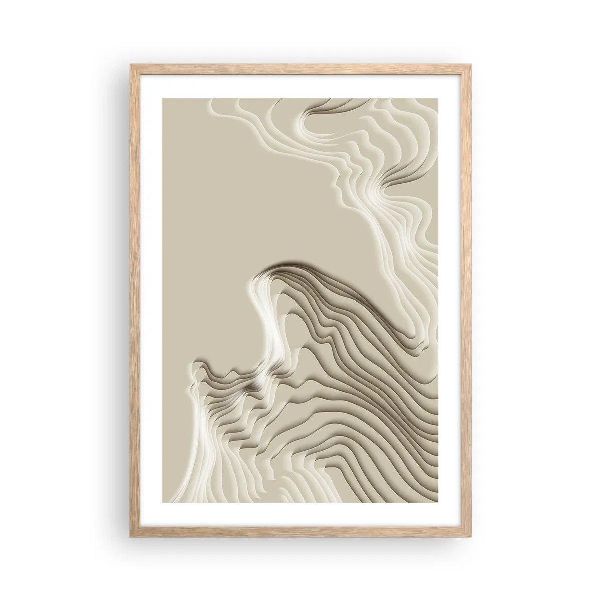 Pôster com moldura de carvalho claro - Topografia da arte - 50x70 cm