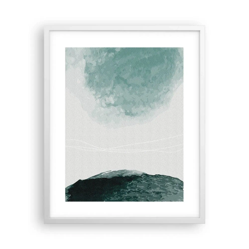 Pôster em moldura branca - Encontro com a neblina - 40x50 cm