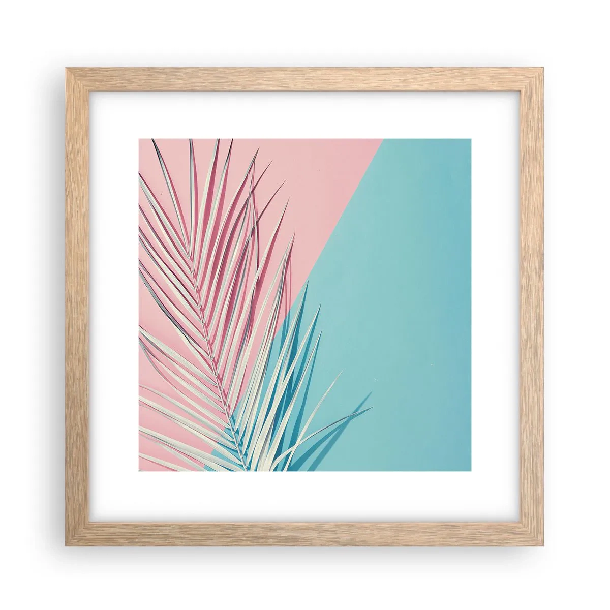 Pôster com moldura de carvalho claro - Impressão tropical - 30x30 cm